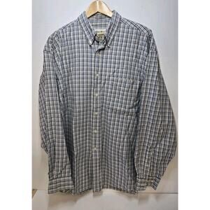 Vintage 90s Eddie Bauer Checked Over Shirt Heavy Cotton Button-Down Shacket -XL